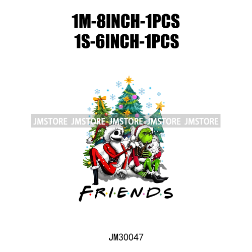 Green Christmas Coffee Tree Friends Feeling Extra Today Xmas Holiday Iron On DTF Transfers Stickers Ready To Press For Clothing