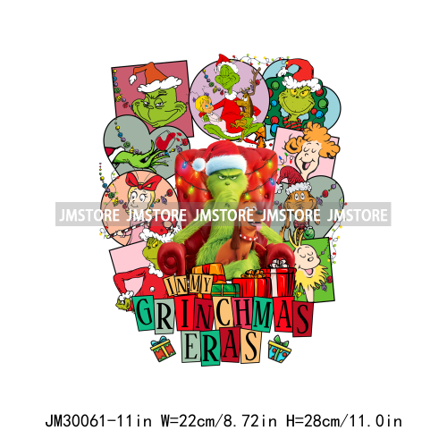 Howdy Christmas Movie In My Era Green Bougie Hot Cocoa Holly Jolly Holiday Iron On DTF Heat Press Transfer Stickers For T-shirts