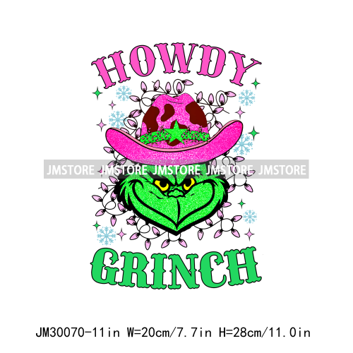 Howdy Christmas Movie In My Era Green Bougie Hot Cocoa Holly Jolly Holiday Iron On DTF Heat Press Transfer Stickers For T-shirts