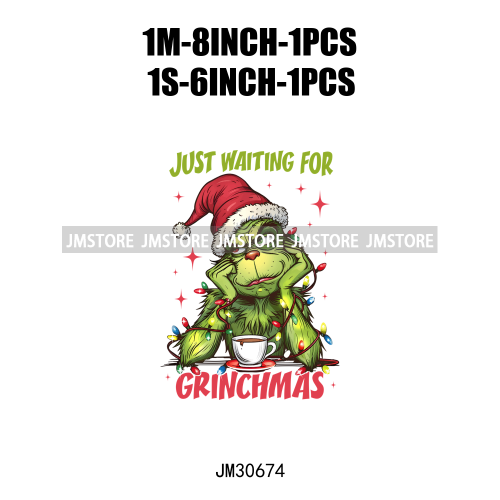 Funny That's It I'm Not Going Green Cartoon In My Era Still Waiting For Christmas Iron On DTF Transfers Stickers For T-shirts