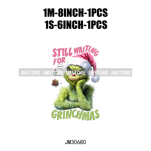 Funny That's It I'm Not Going Green Cartoon In My Era Still Waiting For Christmas Iron On DTF Transfers Stickers For T-shirts