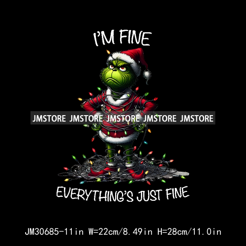 Funny That's It I'm Not Going Green Cartoon In My Era Still Waiting For Christmas Iron On DTF Transfers Stickers For T-shirts