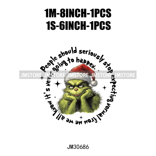 Funny That's It I'm Not Going Green Cartoon In My Era Still Waiting For Christmas Iron On DTF Transfers Stickers For T-shirts