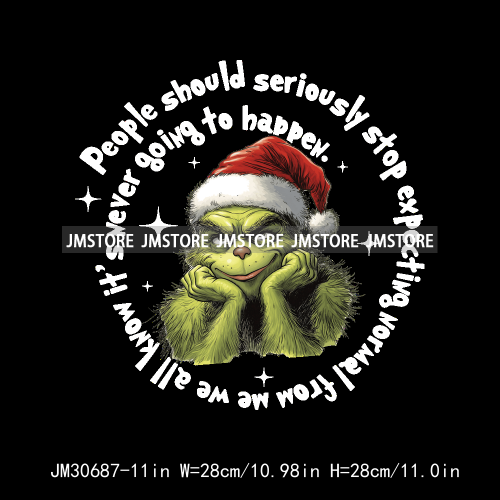Funny That's It I'm Not Going Green Cartoon In My Era Still Waiting For Christmas Iron On DTF Transfers Stickers For T-shirts
