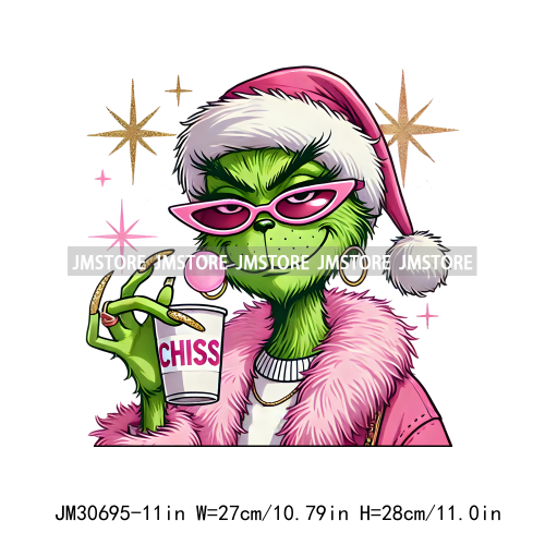 Funny That's It I'm Not Going Green Cartoon In My Era Still Waiting For Christmas Iron On DTF Transfers Stickers For T-shirts