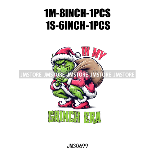 Funny That's It I'm Not Going Green Cartoon In My Era Still Waiting For Christmas Iron On DTF Transfers Stickers For T-shirts