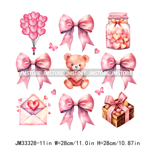 Be Mine Valentine Vibes Love More Worry Less All You Need Is Love XOXO Heart Candy Cold Peel DTF Transfer Stickers For Hoodies