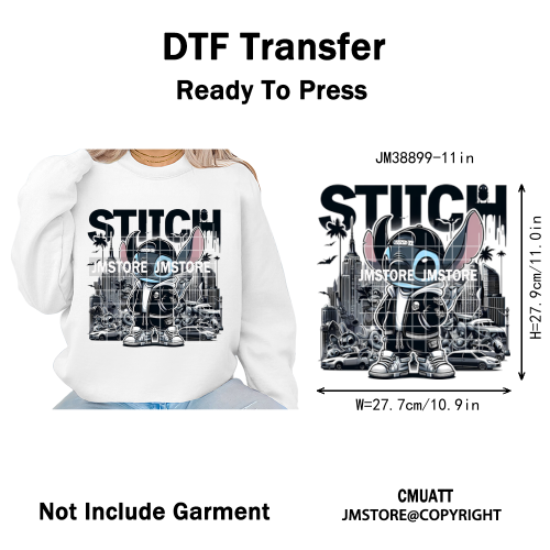 Urban Cartoon Character Streetwear Thermal Printing Iron on DTF Washable Transfers Stickers Ready to Press for Clothing Bags