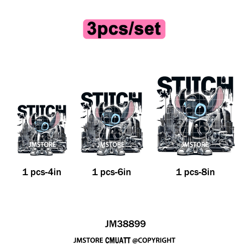 Urban Cartoon Character Streetwear Thermal Printing Iron on DTF Washable Transfers Stickers Ready to Press for Clothing Bags