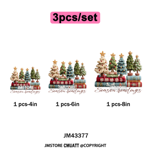 Latch Hook Faux Yarn Crochet Christmas Cartoon Green Santa Friends Iron on DTF Heat Transfer Stickers Ready to Press for Clothes