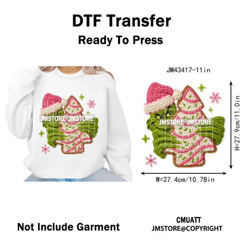 Cartoon Movie Characters Faux Yarn Crochet Christmas Holiday Iron on Washable DTF Transfers Stickers Ready to Press for Textiles