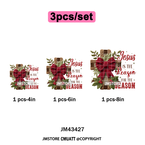 Cartoon Movie Characters Faux Yarn Crochet Christmas Holiday Iron on Washable DTF Transfers Stickers Ready to Press for Textiles