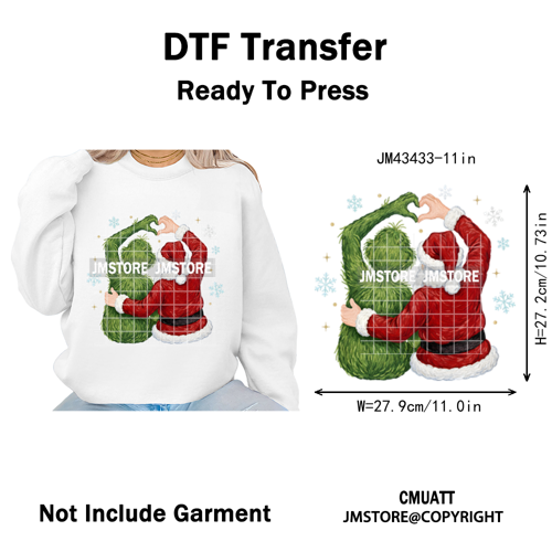 Cartoon Movie Characters Faux Yarn Crochet Christmas Holiday Iron on Washable DTF Transfers Stickers Ready to Press for Textiles