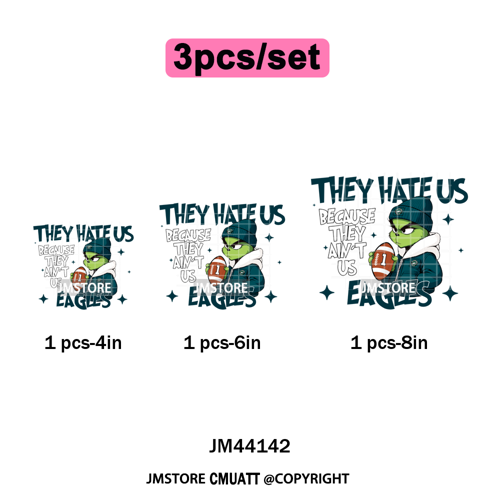 Football They Hate Us Because They Ain't Us Game Day Sports Fan Iron on DTF Heat Transfers Stickers Ready to Press for Clothing