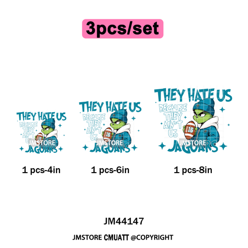 Football They Hate Us Because They Ain't Us Game Day Sports Fan Iron on DTF Heat Transfers Stickers Ready to Press for Clothing