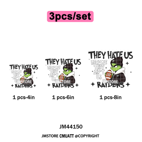 Football They Hate Us Because They Ain't Us Game Day Sports Fan Iron on DTF Heat Transfers Stickers Ready to Press for Clothing