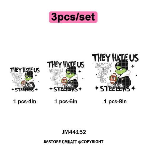 Football They Hate Us Because They Ain't Us Game Day Sports Fan Iron on DTF Heat Transfers Stickers Ready to Press for Clothing