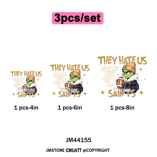 Football They Hate Us Because They Ain't Us Game Day Sports Fan Iron on DTF Heat Transfers Stickers Ready to Press for Clothing