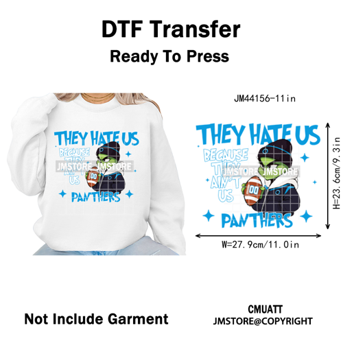 Football They Hate Us Because They Ain't Us Game Day Sports Fan Iron on DTF Heat Transfers Stickers Ready to Press for Clothing