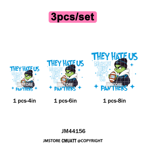 Football They Hate Us Because They Ain't Us Game Day Sports Fan Iron on DTF Heat Transfers Stickers Ready to Press for Clothing