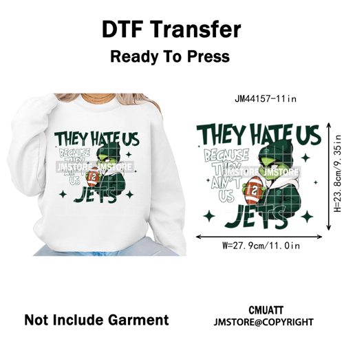 Football They Hate Us Because They Ain't Us Game Day Sports Fan Iron on DTF Heat Transfers Stickers Ready to Press for Clothing