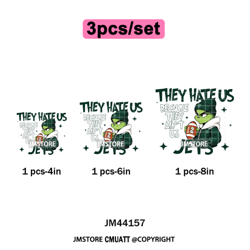 Football They Hate Us Because They Ain't Us Game Day Sports Fan Iron on DTF Heat Transfers Stickers Ready to Press for Clothing