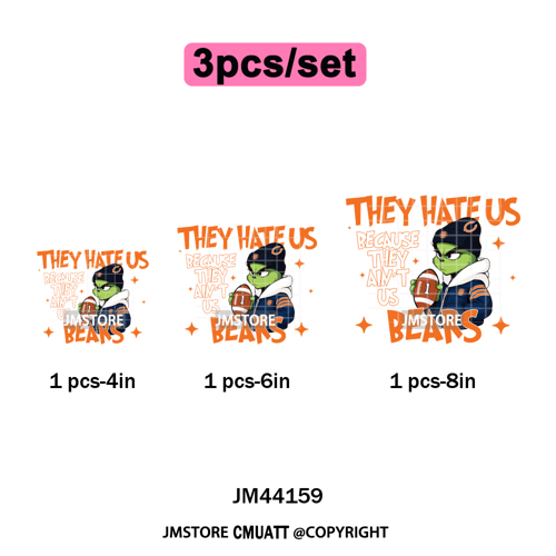 Football They Hate Us Because They Ain't Us Game Day Sports Fan Iron on DTF Heat Transfers Stickers Ready to Press for Clothing