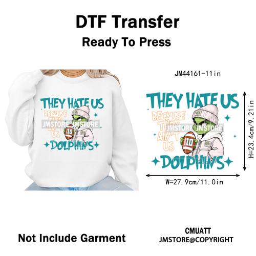 Football They Hate Us Because They Ain't Us Game Day Sports Fan Iron on DTF Heat Transfers Stickers Ready to Press for Clothing