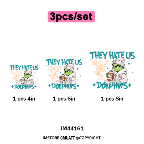 Football They Hate Us Because They Ain't Us Game Day Sports Fan Iron on DTF Heat Transfers Stickers Ready to Press for Clothing