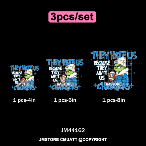 Football They Hate Us Because They Ain't Us Game Day Sports Fan Iron on DTF Heat Transfers Stickers Ready to Press for Clothing
