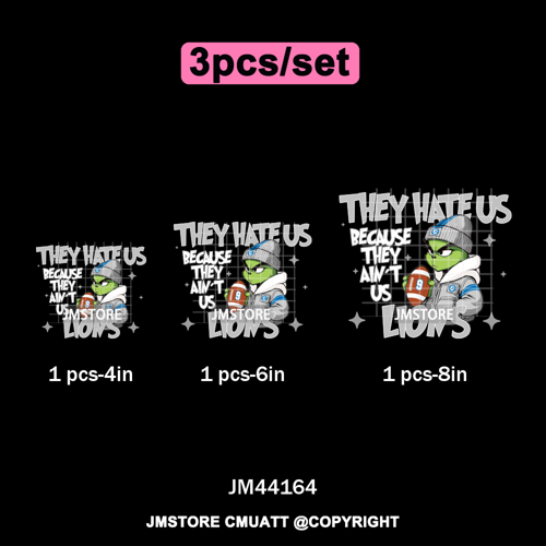 Football They Hate Us Because They Ain't Us Game Day Sports Fan Iron on DTF Heat Transfers Stickers Ready to Press for Clothing