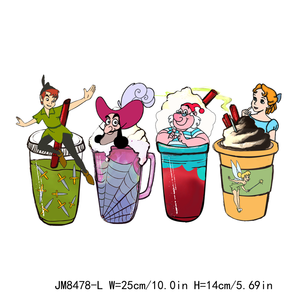 Cartoon Boy Character Coffee Cup DTF Transfers