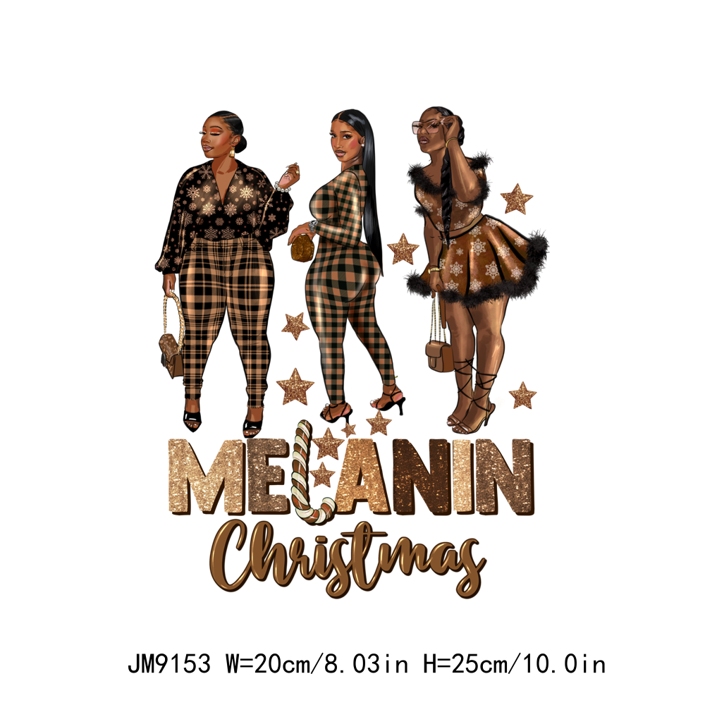 Black Girl Kids Melanin Christmas DTF Transfers