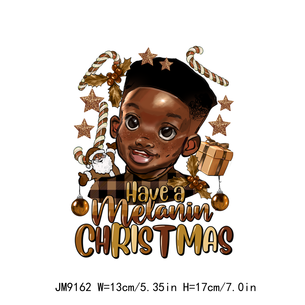 Black Girl Kids Melanin Christmas DTF Transfers