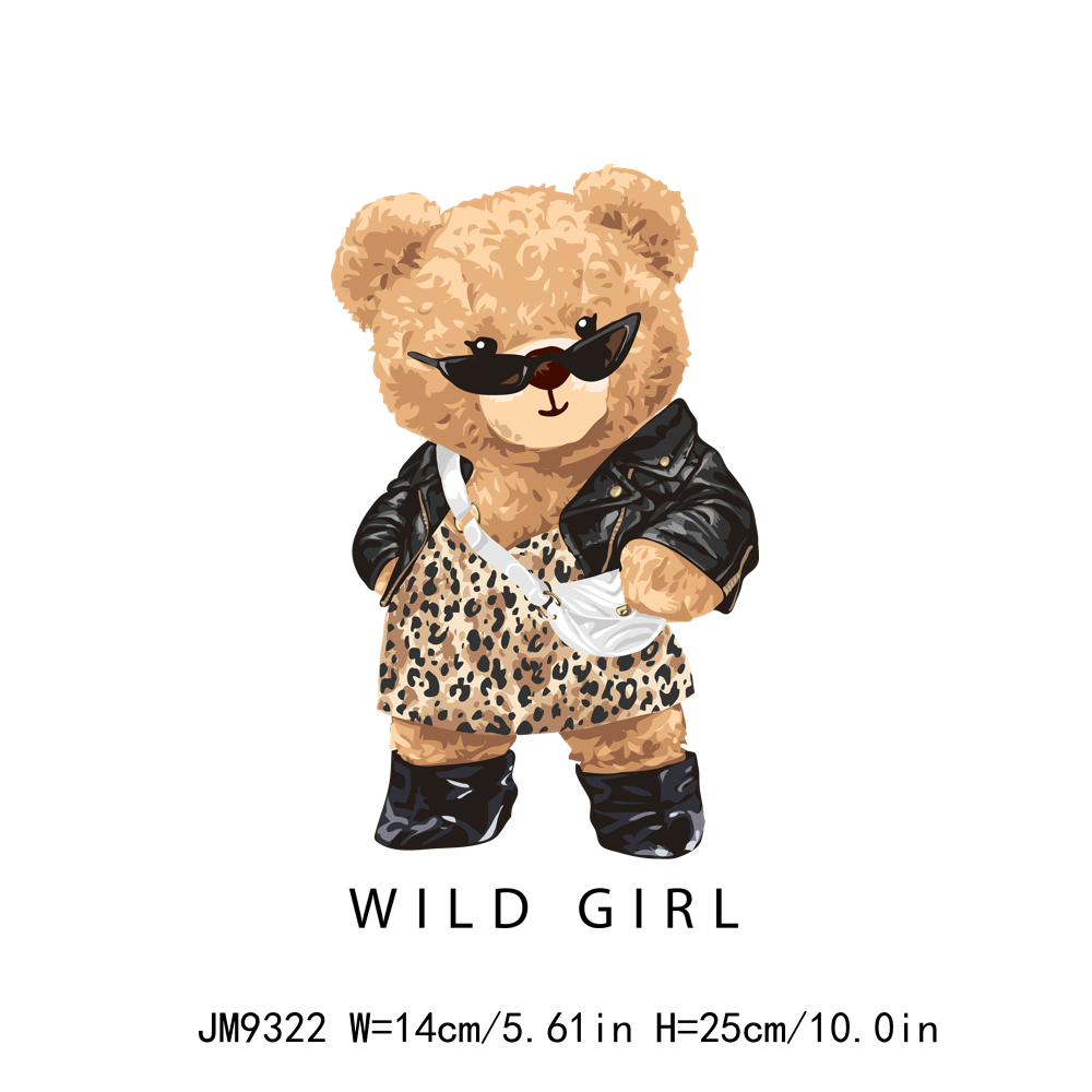 Cool Bear Girl Cartoon Animal DTF Transfers