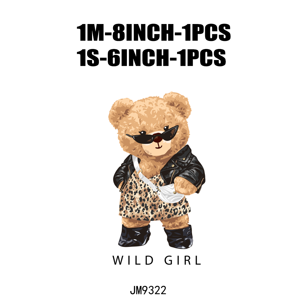 Cool Bear Lady Cartoon Character DTF Transfers