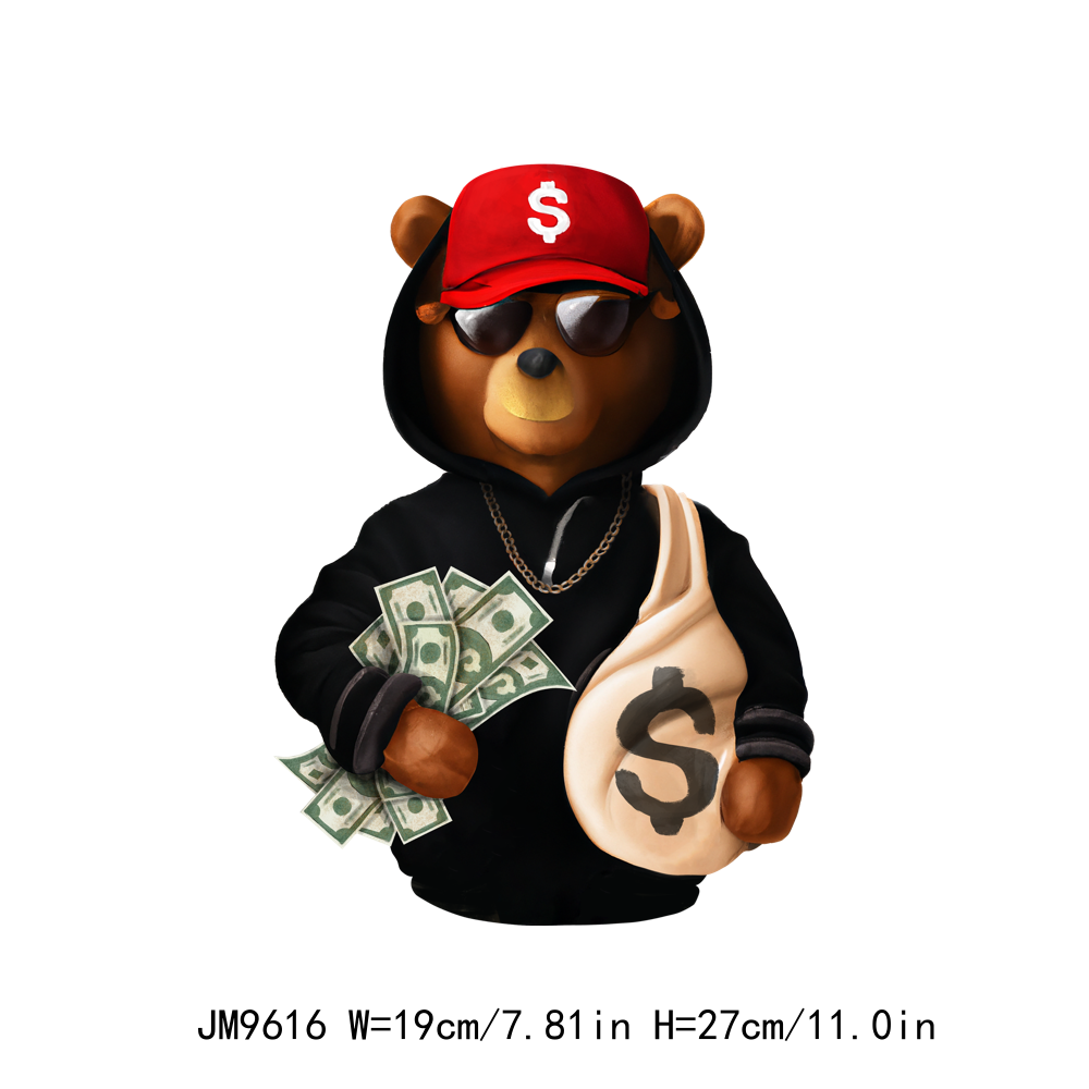 Love Money Animal Hustle Bear DTF Transfers