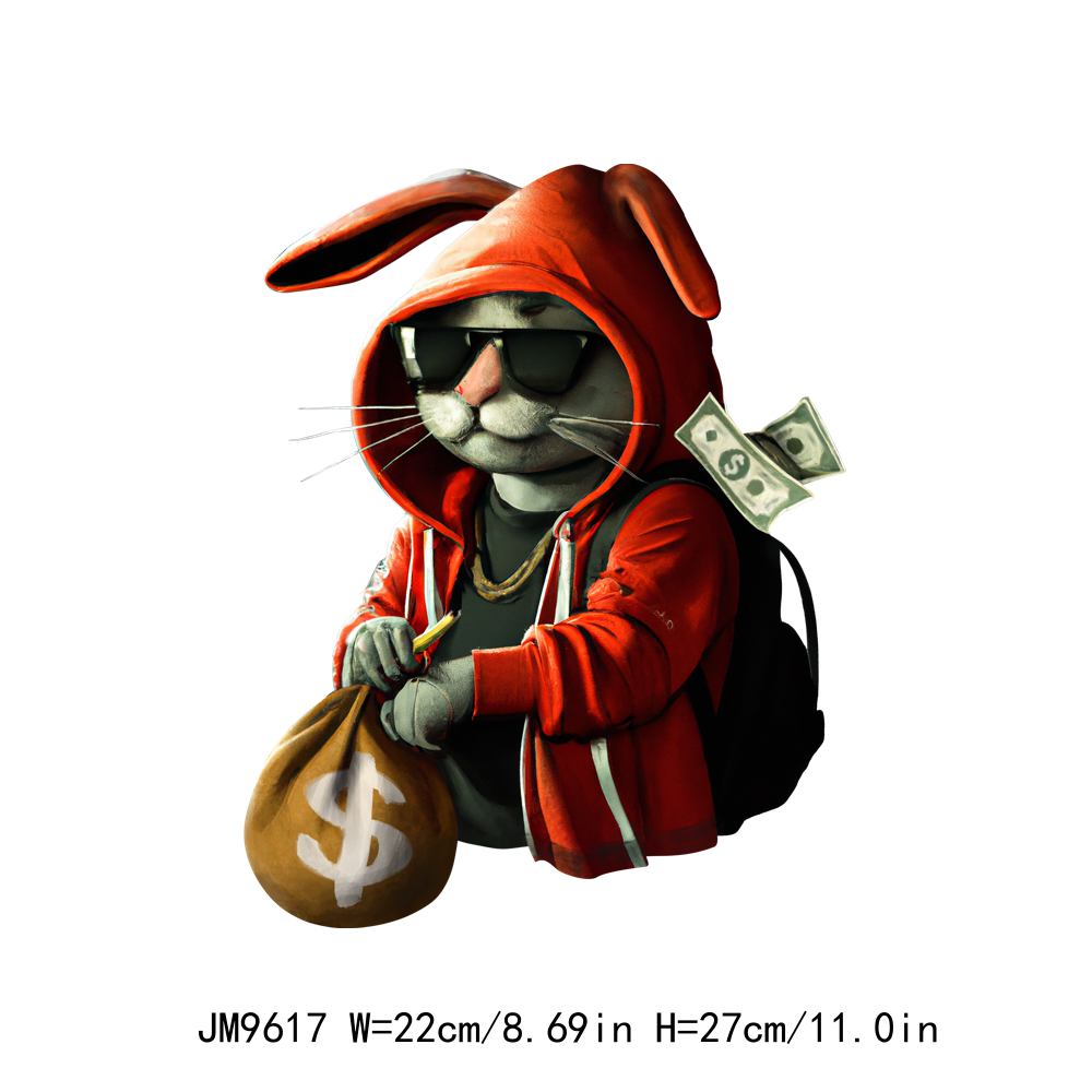 Hustle Money Bear Bunny Animal DTF Transfers