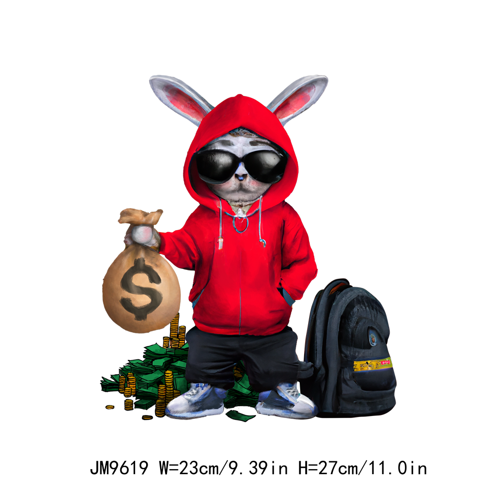 Hustle Money Bear Bunny Animal DTF Transfers