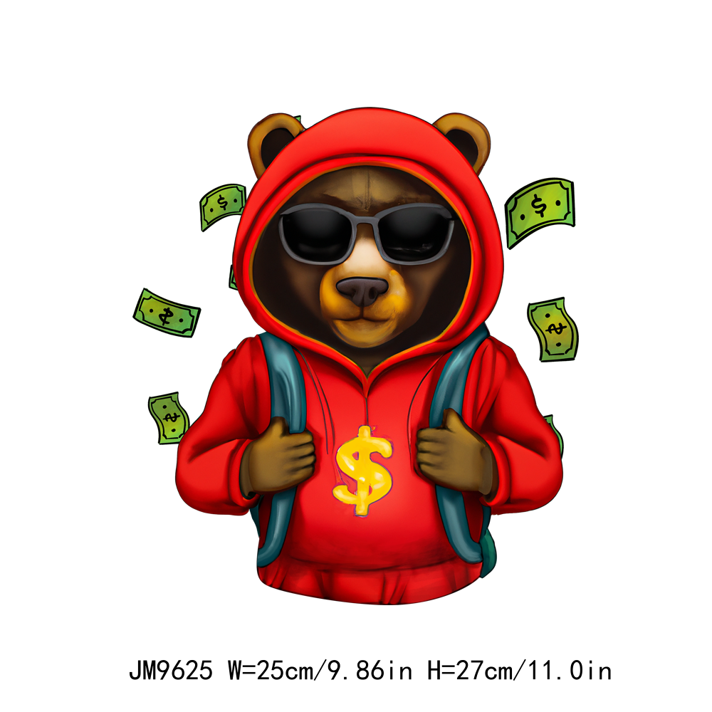 Love Money Animal Hustle Bear DTF Transfers