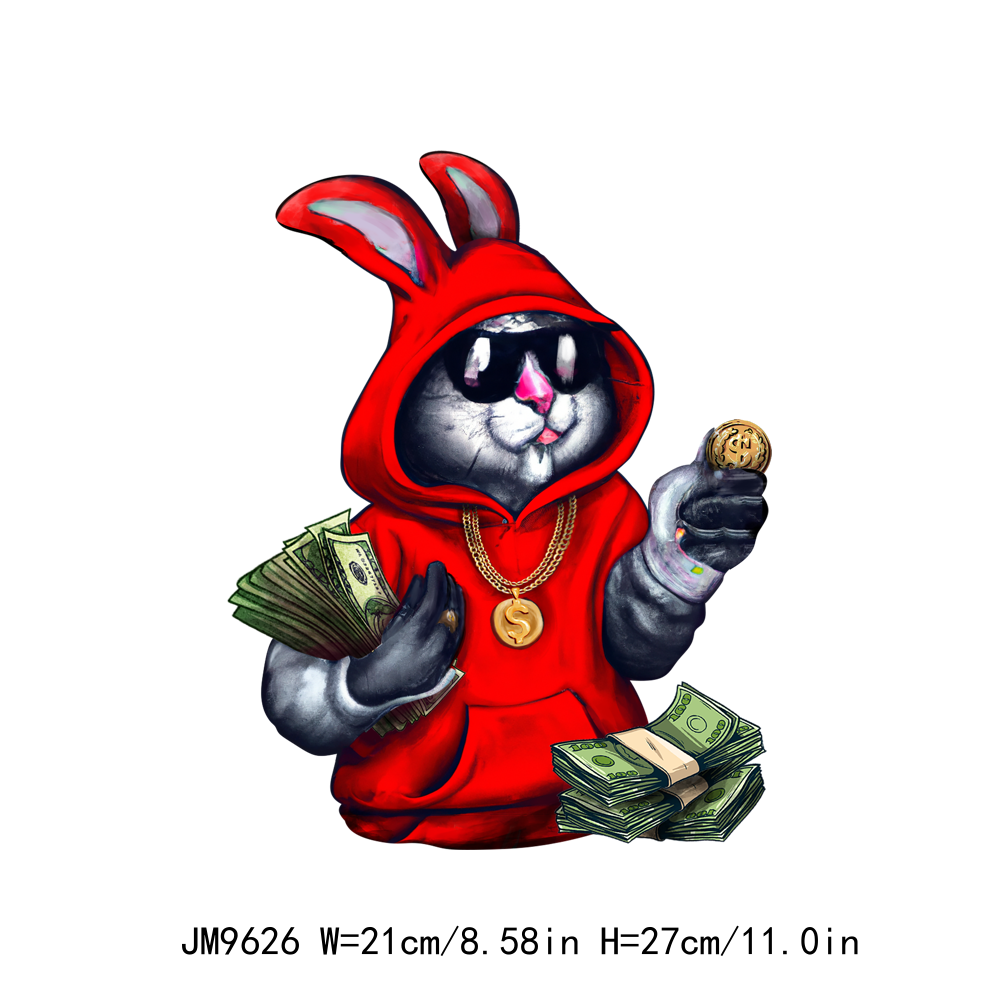 Hustle Money Bear Bunny Animal DTF Transfers