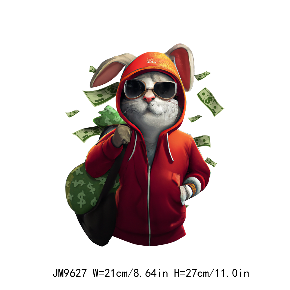 Hustle Money Bear Bunny Animal DTF Transfers