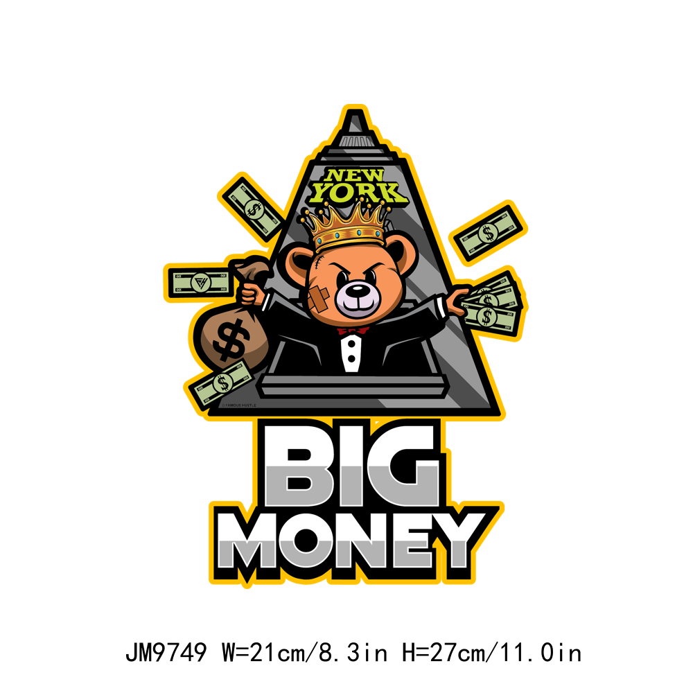 Fashion Hustle Teddy Bear Big Money DTF Transfers