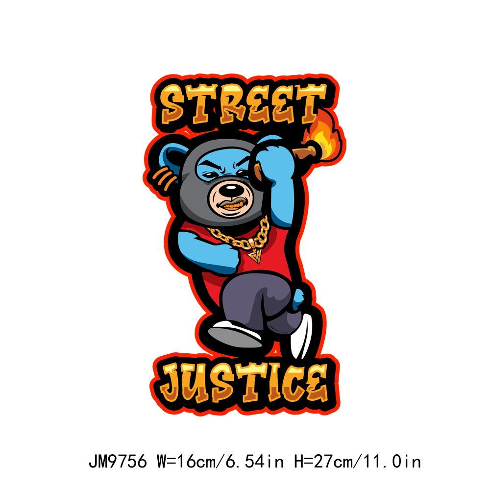 Hustle Rich Cartoon Bear DTF Transfers