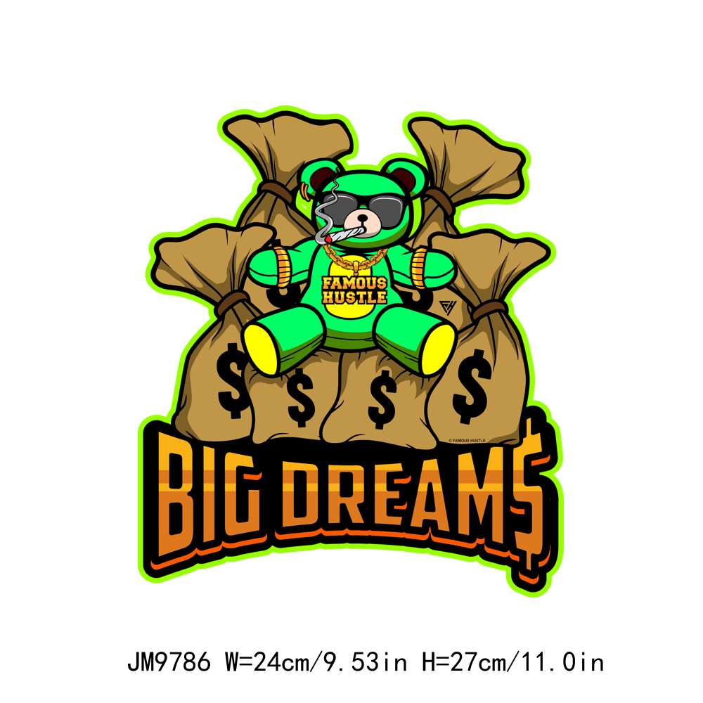 Big Money Dream Famous Hustle Bear DTF Transfers