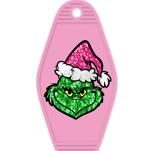 Sparkling Christmas Season Grinchy Mama High Quality Durable WaterProof UV DTF Sticker Logo For Motel Hotel Keychain