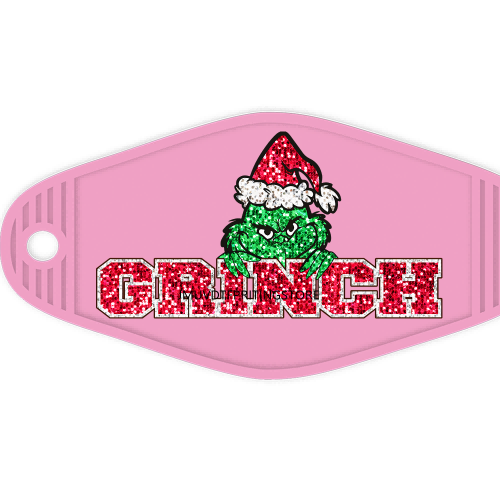 Sparkling Christmas Season Grinchy Mama High Quality Durable WaterProof UV DTF Sticker Logo For Motel Hotel Keychain