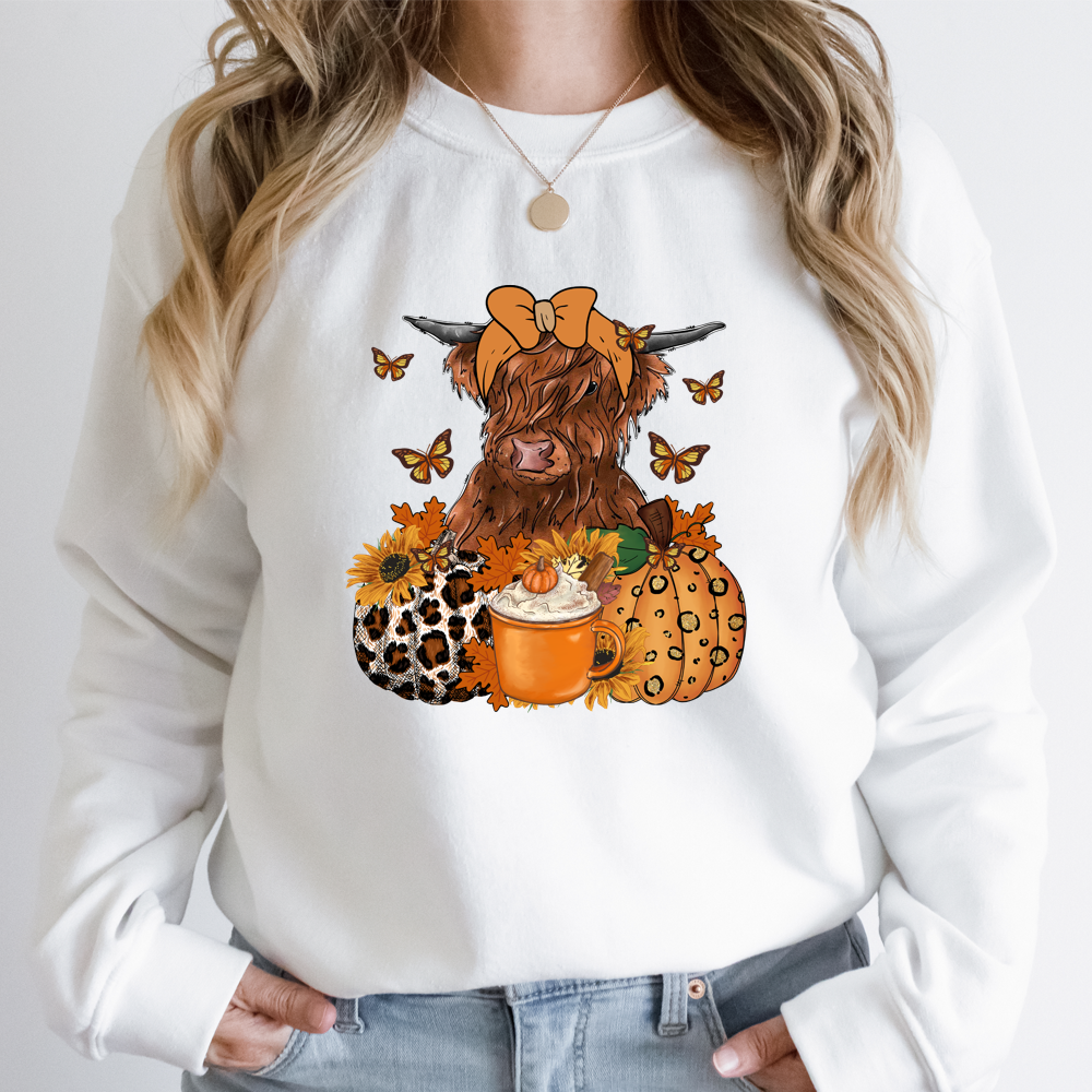 Autumn Howdy Fall Highland Cow Thanksgiving DTF Transfers