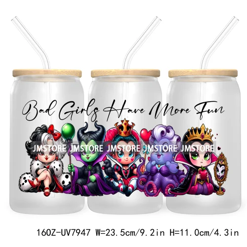 Stay Spooky Halloween 16OZ UV DTF Cup Wrap Transfer Sticker Custom Label Waterproof Logo For Libbey Glass Can Cartoon Characters