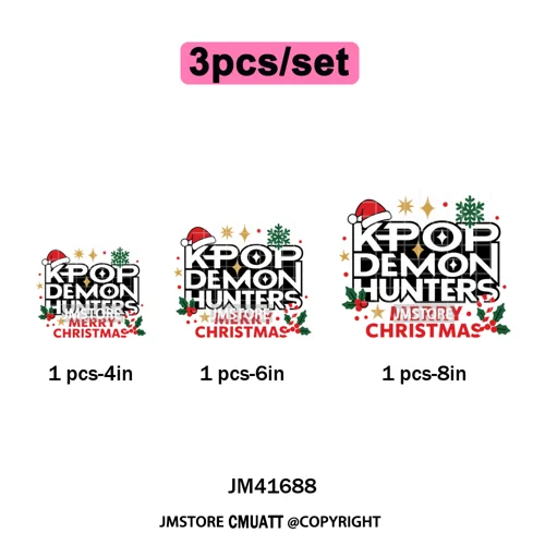 Merry Christmas Kpop Music Band Group Character Xmas Festive Love Iron on DTF Transfers Stickers Ready to Press for Clothes Bags